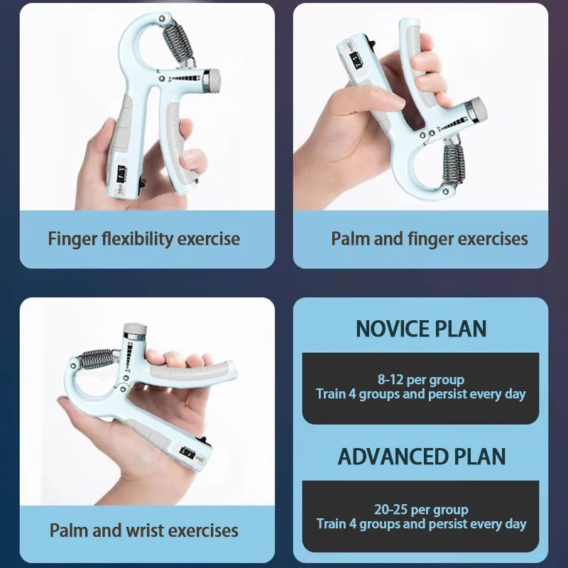 Adjustable Professional Hand Grip Strengthener (5-60kg) with Mechanical Counter